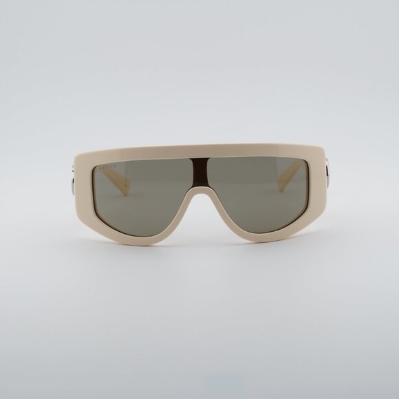 Gucci GG1950S 004 Sunglasses Ivory Shield Frame, Brown Lenses main image 9